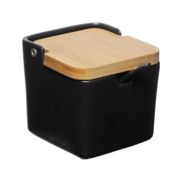 Imagem de Saleiro Tampa de Bambu 270ml Preto Manhattan Hauskraft