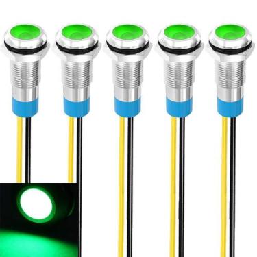 Imagem de Lâmpada de sinalização LED impermeável Gebildet 8mm 110V-220V AC (verd