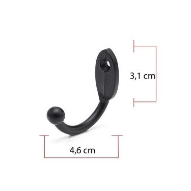 Imagem de Cabide P/Roupa Cabides Gancho Parede Metal Kit 10 Pcs Barato