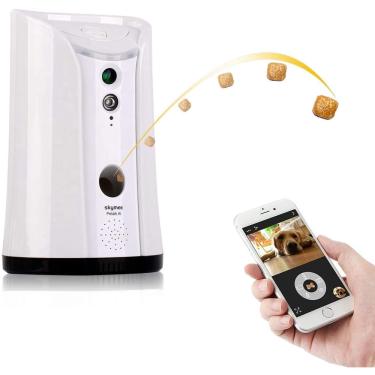Imagem de Skymee SM-02 Dog Camera Treat Dispenser, Câmera de estimação remota WiFi com áudio bidirecional e visão noturna remota via app, compatível com Alexa
