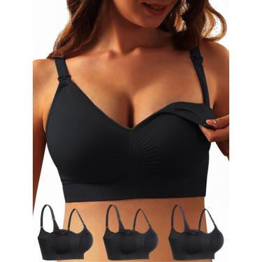 Imagem de Sutiã de amamentação iLovesia 3PACK Seamless Maternity Black 2GG para mulheres