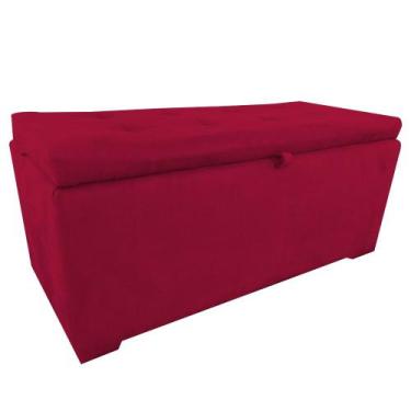 Imagem de Puff Retangular Baú 80 Pé D Cama Solteiro Porta Brinquedos - Silverio 