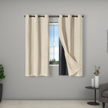 Imagem de Cortina 100% Blackout Tecido 2,70M X 1,60M Sala Porta Bege