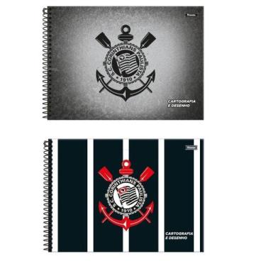 Imagem de Kit 2 Caderno Cartografico Corinthians 80 Fls Foroni