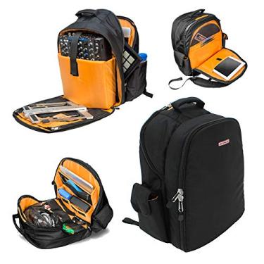 Imagem de JetPack Mochila Prime DJ para DVS, Mobile ou Club Gigs, Bag Carry Mixers S9, 62, etc., laptop, suporte, tablet, fone de ouvido, discos de vinil, dispositivos móveis USB, capa de agulha, cabos, microfone e mais