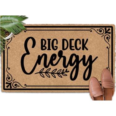 Imagem de Shflytu Big Deck Energy 76,2 cm x 45,7 cm Faça uma declaração com nosso tapete de boas-vindas ao ar livre para entrada de casa tapetes de porta de entrada ao ar livre capacho engraçado pequeno para