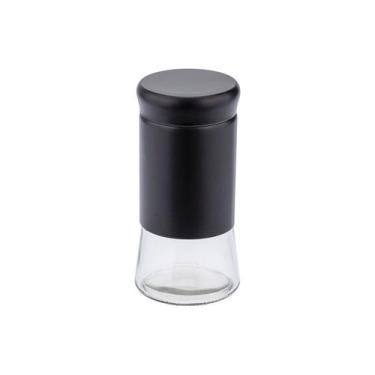 Imagem de Saleiro Corpo de Vidro e Aço Pintado com Tampa Preto - WECK