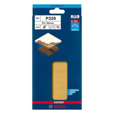 Imagem de Folhas de lixa EXPERT C470 93 x 186 mm, G320, 10 peças - BOSCH