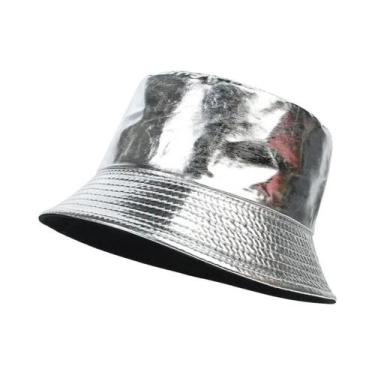 Imagem de Chapéu Balde de Couro Feminino Dobrável - À Prova D'Água - Ideal para 