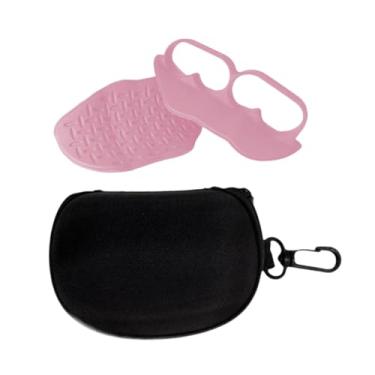 Imagem de Aymzbd 1 par de levantamento de peso Apertos de exercícios não deslizam com estojo de armazenamento Luvas de ginástica para protetores de mão para exercícios, Rosa