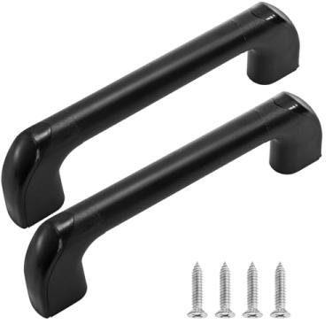 Imagem de Lawei Pacote com 2 alças para trailer, alumínio com barras de segurança de plástico, puxador de porta preto para trailer, barco, garagem, banheiro, barra de assistência de porta de entrada automotiva