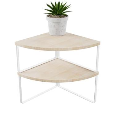 Imagem de Organizador de bancada de prateleira de canto – conjunto de 2 prateleiras de canto para organizador de armário de cozinha, suporte de especiarias, suporte e armazenamento empilháveis de banheiro, rack