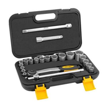 Imagem de Jogo soquetes estriados encaixe 1/2" 8mm a 32mm 22pcs vonder
