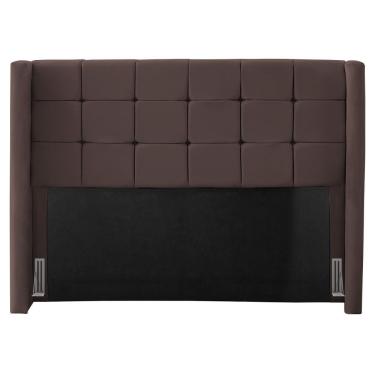 Imagem de Cabeceira Cama Box Casal King Size Gioconda 195cm Com Frame Suede Marrom - Desk Design