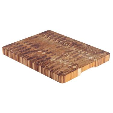 Imagem de Tábua Cubus Com Empunhadura Churrasco Em Madeira Teca Fsc Com Acabamento Em óleo Mineral