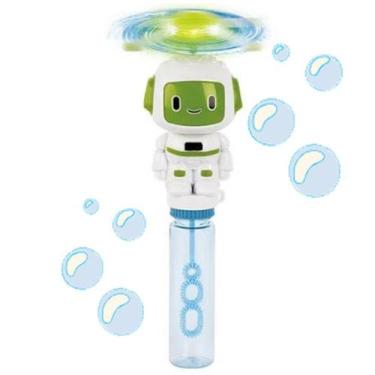 Imagem de Lançador Mania de Bolha de Sabão Robô Verde com Luz DM Toys