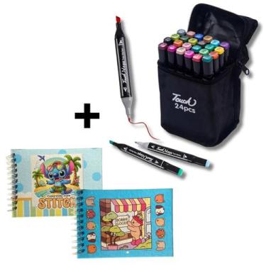 Imagem de Kit 2 Livros Colorir Bobbie Goods e colorindo com o Stitch Canetinhas 
