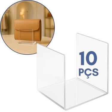 Imagem de Kit 10 Suporte Carteira 8x6cm Lojas Moda Feminina Expositor Display Cl