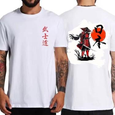 Imagem de Camiseta Unissex Samurai Armadura Yoroi Blusa Streetwear algodão fio 3