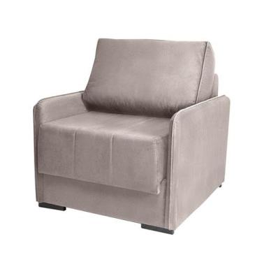 Imagem de Sofá-Cama Solteiro 1 Lugar Isis Veludo Bege - Keva