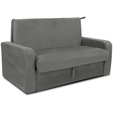 Imagem de Sofá Cama Daiane Com Baú 2 Lugares 140cm Cor Cinza