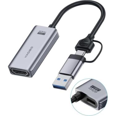Imagem de Placa de Captura Externa Portátil, USB 3.0 + USB-C, PD 100W, 4K, Transmite a 1080p, Live Stream, Para PC, Notebook, Video Game, Switch, Tablet. Compatível com sistema Windows, Linux, Android e Mac