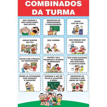 Imagem de Banner Arte Pronta - Combinados Da Turma Vermelho Mônica