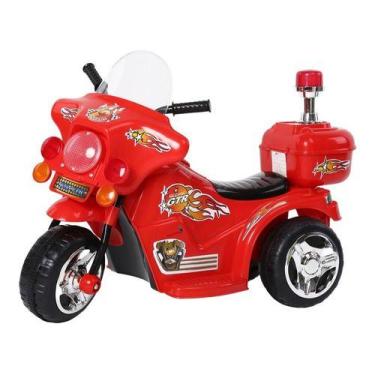 Imagem de Mini Moto Elétrica Triciclo Infantil Polícia Importway Bw006 Cor Verme