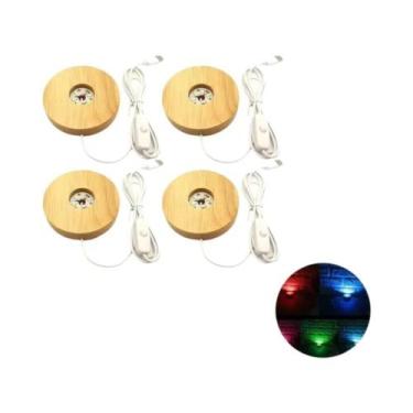 Imagem de Suporte De Lâmpada De Luz Noturna Bola De Cristal Base De Madeira Maci