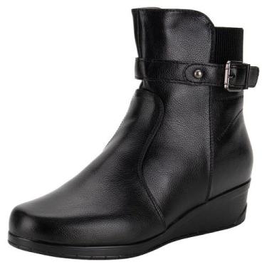 Imagem de Bota feminina cano baixo mooncity 71109, Preto, 36