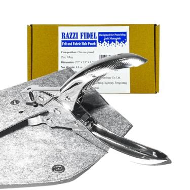 Imagem de Razzi Fidel Furador de feltro e tecido - perfeito para artesanato, couro de pele de carneiro, filme plástico e papel - furador único (furo de 1/4 '' (6 mm))