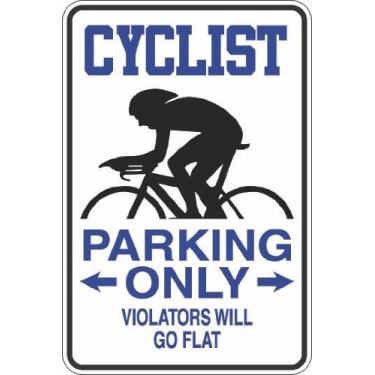 Imagem de Placa de metal S272 StickerPirate Cyclist Parking Only 8" x 12"