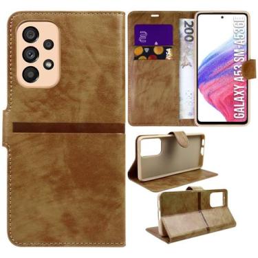 Imagem de Capa Carteira Couro DOURADO compativel Galaxy A53 5G A536 6.5 - Cell I