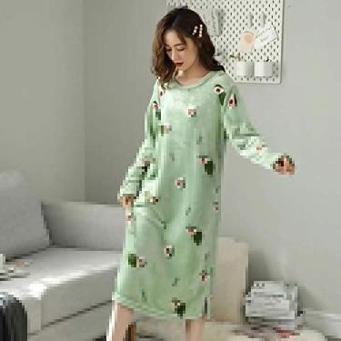 Imagem de 2020 Inverno Quente Flnel Camisolas Manga Comprida Pijamas Solto Casual Pijamas Plus Size Sleepshirts Lazer Homewear, Color2, hXXXL