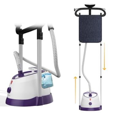 Imagem de LAMATILOVE Vaporizador Vertical Para Roupas, Profissional Roupas De 1800 W Com Aquecimento, Barra Dupla, Tábua Passar Embutida, Tanque Grande Capacidade 1,8 L