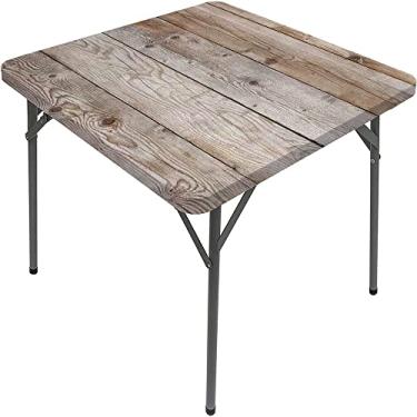 Imagem de Capa de mesa de madeira ajustada, estampa de textura de prancha de madeira, toalha de mesa impermeável interna/externa, sala de jantar de pátio e cozinha, serve para mesa de 107 x 152 cm