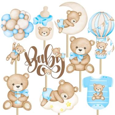 Imagem de Teddy Bear Centerpiece Sticks Bear Baby Shower Centerpieces for Table We Can Bearly Wait Baby Shower Decorations 30PCS Oh Baby Bear Table Toppers Bear Centerpieces for Boy Gender Reveal Party