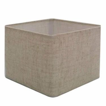 Imagem de Cúpula em Tecido Quadrada Abajur Luminária Cp-4077 30/50x50cm Rustico Bege