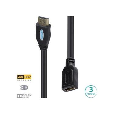 Imagem de Cabo Extensor Hdmi 2.0 4k Ultra Hd 3d Conexão Ethernet 3 Metros - H20f