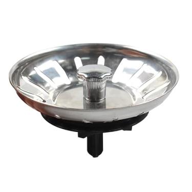 Imagem de Cesta de filtro de filtro de drenagem rotativa de aço inoxidável, plugue de drenagem de pia de estilo europeu de 7 cm para pia de cozinha, QS488C001