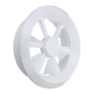 Imagem de PATIKIL Saída de ar rotativa redonda de 25,4 cm, tampa da grade do difusor de teto com lâmina ajustável ABS Louver Soffit para Airport Station Cinema Central HVAC Ar Condicionado