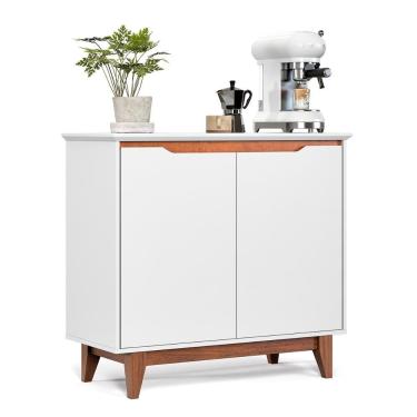 Imagem de Aparador Buffet Flow 2 Portas Com Pés De Madeira Maciça Branco