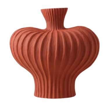 Imagem de Wswqop Vaso de Flores de Porcelana Vaso de Flores Vaso de Flores Secas Presente de Aniversário Vaso de Flores Arranjo Floral para Inauguração de Casa, L Vermelho