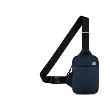 Imagem de Unissex Macho Fêmea Mini Bolsa De Ombro Lateral Respirável E Impermeável Bolsa Transversal Bolsa De Peito (Azul-escuro)