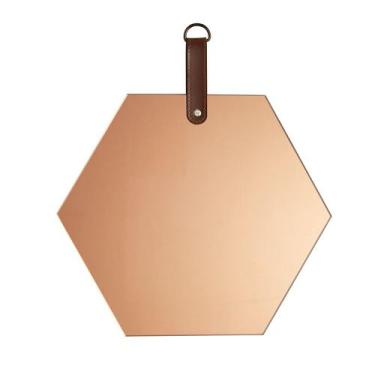 Imagem de Espelho Hexágono Em Vidro Cobre 25x25 cm M02 - D'Rossi - DRossi