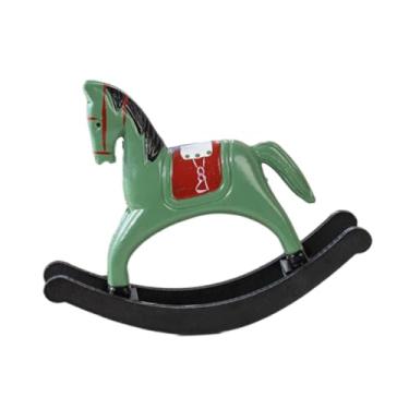 Imagem de Ｂｅｓｇａ Estátua de cavalo de balanço, ornamento, artesanato, design, decoração para casa, escultura de madeira, estatueta decorativa para, Verde