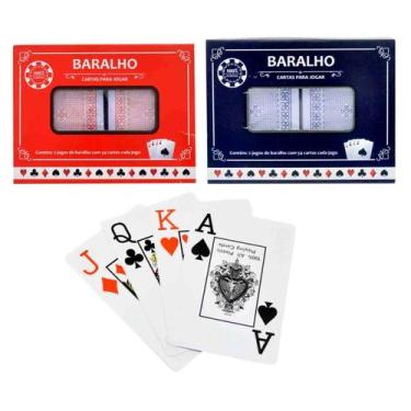 Imagem de Kit 2 Baralho Jogo 54 Cartas Plástico Resistente Original - IMPORIENTE