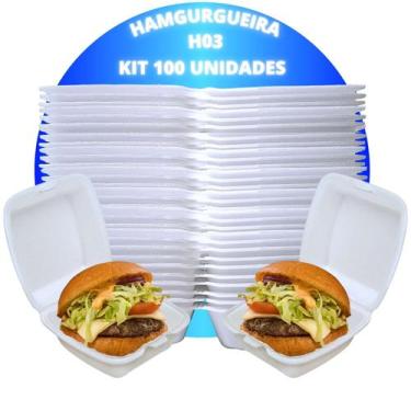 Imagem de Hamburgueira Isopor H03 Lanches Lanche Salada Fritas Bar Delivery 100 
