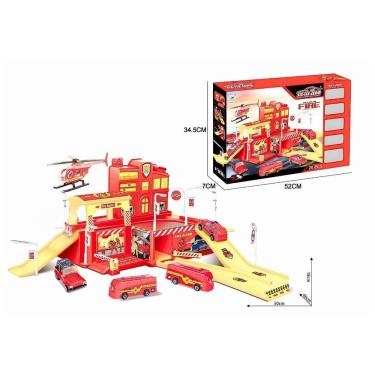 Imagem de Pista Carrinhos Infantil Com Acessórios Maxi Toys Bombeiro