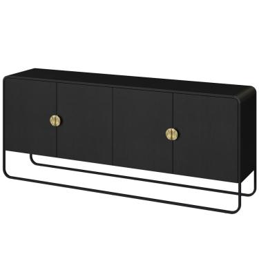 Imagem de Buffet Aparador Organico 4 Portas 180 Cm 28075 Artesano Nero Preto